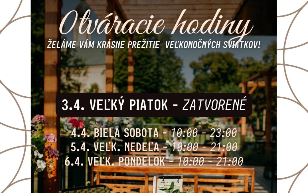 Otváracie hodiny – Veľkonočné sviatky